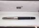 New Montblanc Meisterstuck Black Rollerball Pen - Silver textured Cap (3)_th.jpg